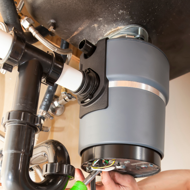 garbage disposal under a sink